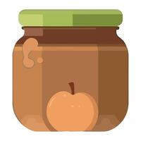 A jar of apple jelly with an apple in it vector