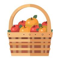 Basket of apples vector