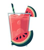Watermelon juice drink illustration vector