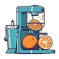 A blender with oranges and a juicer vector