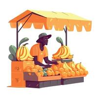 An illustration of a man selling bananas vector