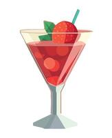 A strawberry cocktail with a strawberry on top vector