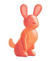 A cartoon rabbit sitting on a white background vector