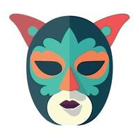 A colorful mask with cat ears and a nose vector