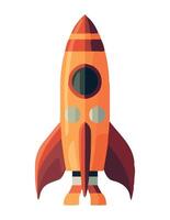 An orange rocket ship on a white background vector