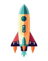 Rocket ship illustration vector