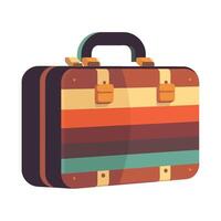 A suitcase with colorful stripes on it vector