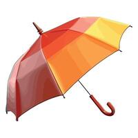 An open umbrella with a red and orange color vector