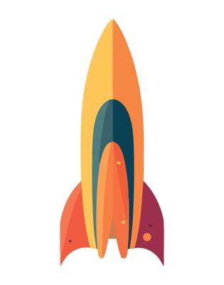 An illustration of a rocket ship