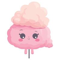 A cartoon pink cloud with eyes and a smile vector