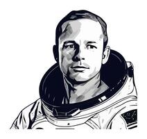 An illustration of an astronaut in space vector