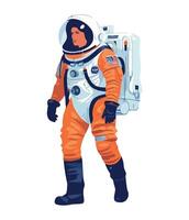 An illustration of an astronaut in an orange suit vector
