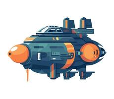 A cartoon spaceship flying in space vector