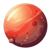 An illustration of a red planet with water droplets vector