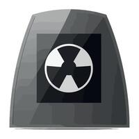 A radioactive symbol on a tombstone vector
