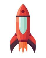 A red rocket ship on a white background vector