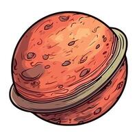 Cartoon planet with a ring around it vector