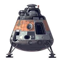 An illustration of a space capsule vector