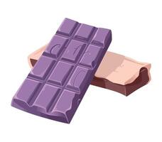 Two pieces of chocolate on a white background vector