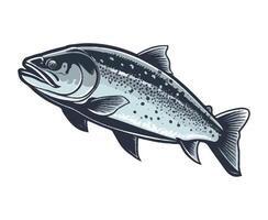 A fish with a black and white pattern on it vector