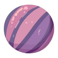 A purple and pink ball with a stripe pattern vector
