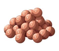 A pile of chocolate balls on a white background vector