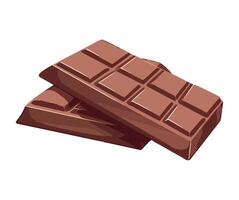 Two pieces of chocolate on a white background vector