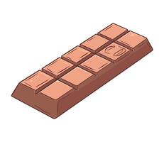 A chocolate bar is shown on a white background vector
