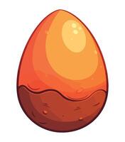 An orange egg with a brown shell vector