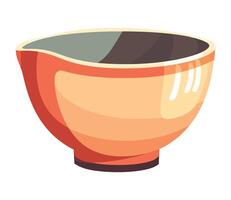A bowl with a handle on a white background vector