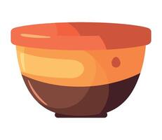 A bowl with a brown and orange color vector