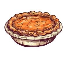 A pie is shown in a basket vector