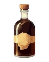 A bottle of whiskey with a label on it vector