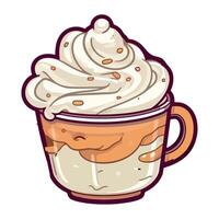 A cup of whipped cream with a spoon vector