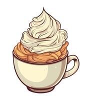 A cup of whipped cream with a white background vector
