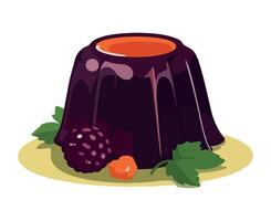Jelly with berries and fruit on a white background vector