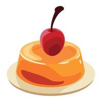 A dessert with a cherry on top vector
