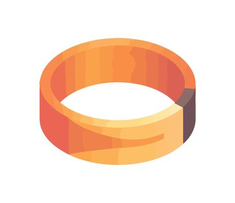 An orange ring with a black and white background