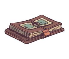 An old book with a ring on it vector