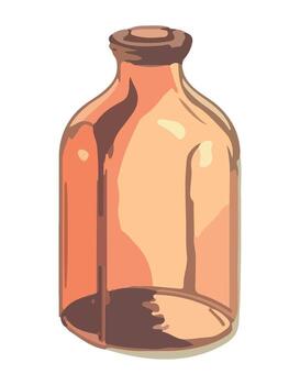 A glass bottle with a lid on it vector