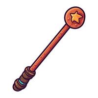 A cartoon wand with a star on it vector