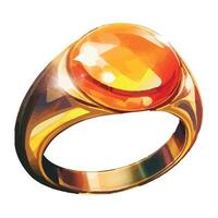 An orange stone ring on a white background vector