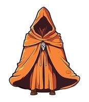 An orange robe with a hood on it vector