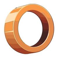An orange ring on a white background vector