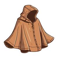 A hooded cloak with a hood on it vector