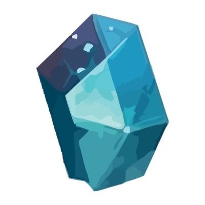 Blue gemstone illustration isolated on white background
