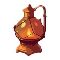 An old lantern with a fire inside vector