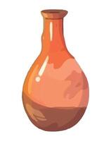 An orange vase with a brown bottom vector