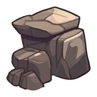 A stone pile with a stone on top vector