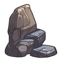 A cartoon rock with a stone on top vector